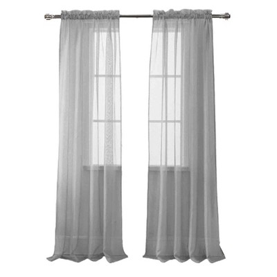 Olivia Gray Celine Sophisticated Sheer Curtain Panel 55 x 90 for Living Room, Bedroom, Kitchen, Dining Room & More - Machine Washable Sheer Rod Pocket Curtain Panels