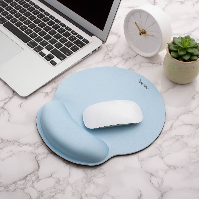 Insten Mouse Pad with Wrist Support Rest, Ergonomic Support, Pain Relief Memory Foam, Non-Slip Rubber Base, Round, 10 x 9 inches, 3 of 7