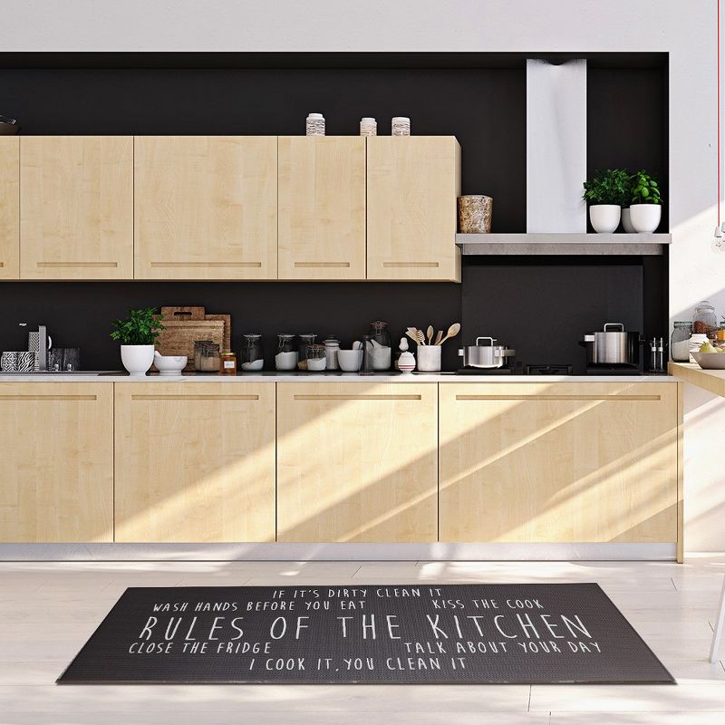 J&V TEXTILES 20" x 55" Oversized Cushioned Anti-Fatigue Kitchen Runner Mat (Rules of the Kitchen), 3 of 8