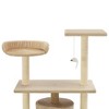 vidaXL Cat Tree Beige Engineered wood, sisal rope, plush fabric Medium - 4 of 4