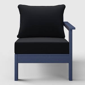 WestinTrends  Avalon Outdoor Patio HDPE Right Arm Facing Sectional Corner Club Chair with Patio Cushions - 1 of 4