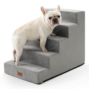 Cozy Kiss 5-Tier Extra-Wide Foam Pet Steps, Non-Slip Dog Stairs for High Beds & Sofas with Removable Washable Cover - 1 of 4