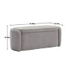 Modern Fabric Upholstered Storage Ottoman Bench with Safe Hinge,Lounge End of Bed Storage Bench,Storage Entry Bench,Storage Hassock-Cuddlewood - 4 of 4