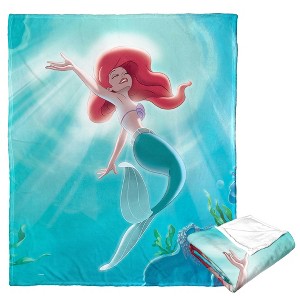 Disney Little Mermaid Classic Underwater Rays Silk Touch Throw Blanket - 1 of 4