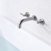 Sumerain Wall Mount Tub Faucet Brushed Nickel 3 Hole Bathtub Filler Faucet with Rough in Valve - 4 of 4