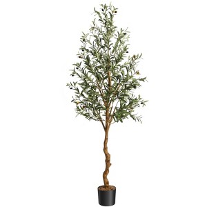 Artificial Olive Tree 6/5ft, Realistic Faux Olive Tree with Fruits for Indoor Decor - 1 of 4