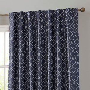 HLC.ME Franklin Moroccan 100% Complete Blackout Heavy Thermal Insulated Rod Pocket Back Tab Curtain Panels, Set of 2 - 1 of 4