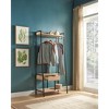 Metal Clothes Rack Open Wardrobe Free Standing with One Drawer Hanging Clothes Rod ¨C Light Brown - 2 of 4