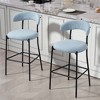 OUTSUPPLY Bar Stool, Black Metal Base with Footrest for Kitchen, Cafe, Vanity, Easy Assembly - 3 of 4