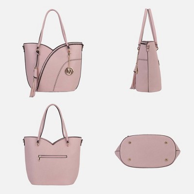 MKF Collection Imogene Two-tone Whip Stitches Vegan Leather Women’s Shoulder bag with Wallet by Mia K- Light Blue — фото 7