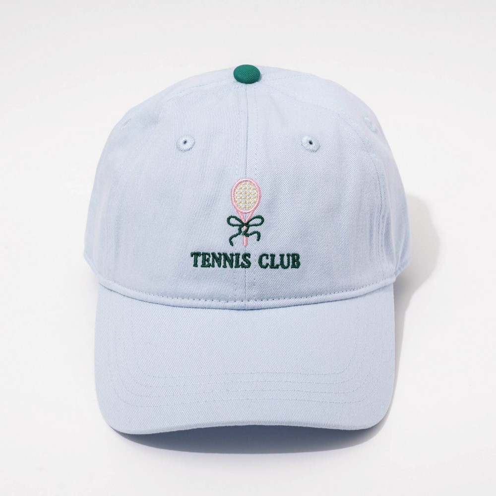 Tennis Club Hat - Frasier Sterling Blue/Green: Cream Cotton Year-Round Adjustable