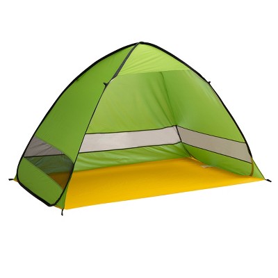 Pop Up Beach Tent with UV Protection and Ventilation Windows – Water and Wind Resistant Sun Shelter for Camping, Fishing, or Play by Wakeman (Green)