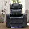 PU Leather Power Recliner with Cooling Cup Holder,Home Theater Recliner with Bluetooth Speaker,Power Recliner Chair with USB Ports-Coolbibila - 2 of 4