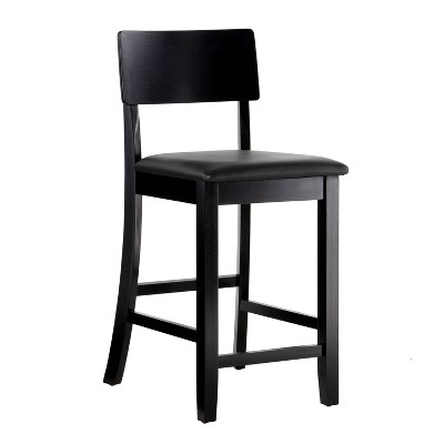 Torino Contemporary 24" Counter Height Barstool Hardwood/Black - Linon