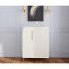 KWPZQEB Modern Kitchen Storage Cabinet, Mid Century Modern Wood Cabinet with 2 Fluted Doors & Gold Handles for Dining Room, Living Room, White - 3 of 4