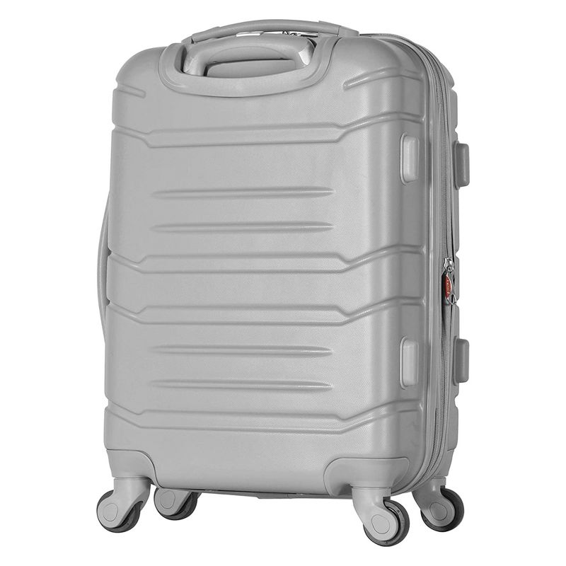 Olympia Denmark 21 Inch Expandable Carry On 4 Wheel Spinner Multiple Grip Luggage Suitcase with Aluminum Locking System and Interior Divider, Silver, 3 of 8