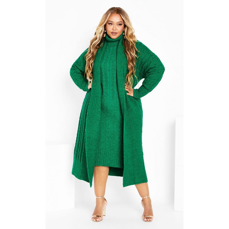 Women's Plus Size Kenzi Dress - greenstone |   CITY CHIC, 3 of 8