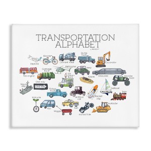 Stupell Industries Educational Transportation Alphabet Kids Learning Vehicles Cars Canvas Art - 1 of 4