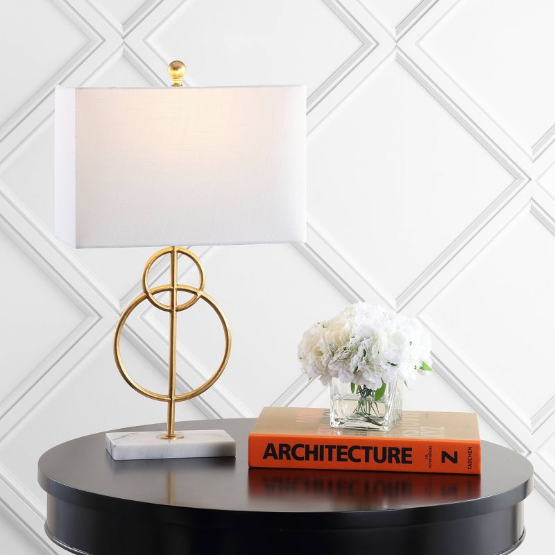 26&#34; Marble/Metal Circle Table Lamp (Includes LED Light Bulb) Gold - Jonathan Y, 3 of 8
