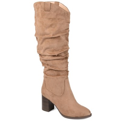 Journee Collection Womens Aneil Stacked Heel Knee High Boots, Taupe 7 ...