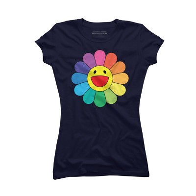 Adult Design By Humans Daisy Flower Rainbow Pride By PINHEAD66 T-Shirt