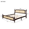 VASIP King Size Pine Wood Bed with Rattan Headboard & Footboard,Central Reinforced Platform for Enhanced Support ,for Bedroom,Espresso - 2 of 4