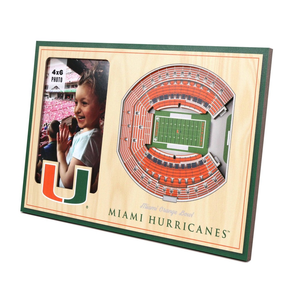 4" x 6" NCAA Miami Hurricanes 3D StadiumViews Picture Frame