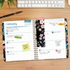 HARDCOVER 2026 Planner, 8.5"x11": 14 Months (Nov 2025-Dec 2026), Daily/Weekly/Monthly,  Bookmark, Pocket Folder w Sticky Notes (Black Floral Pink) - 3 of 4