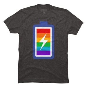 Adult Design By Humans Pride Charging Battery By PINHEAD66 T-Shirt - 1 of 2