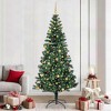 vidaXL Artificial Pre-lit Christmas Tree Green 94.5" PVC and Metal - 2 of 4
