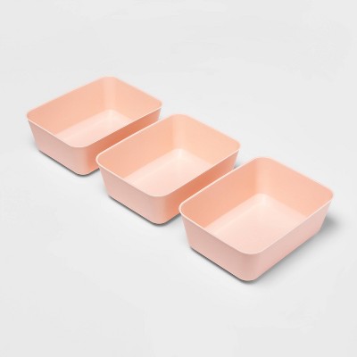 3pk Medium Storage Trays Feather Peach - Room Essentials™