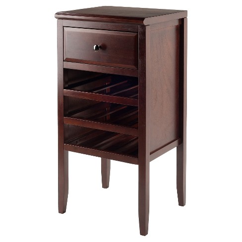 Orleans Modular Buffet With Drawer 12 Bottle Wine Rack Wood Dark Cappuccino Winsome Target