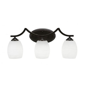 Toltec Lighting Zilo 3 - Light Vanity in  Dark Granite with 5" White Linen  Shade - 1 of 1