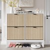Shoe Cabinet Storage for Entryway, Hidden Shoe Cabinet with 4 Flip Drawers - 3 of 4