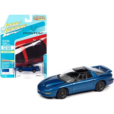 1996 Pontiac Firebird T/A WS6 Medium Cloisonne Blue Met. Limited Edition to 7418 pcs 1/64 Diecast Model Car by Johnny Lightning