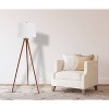 Storied Home Mid-Century Modern Tripod Wood Floor Lamp with Linen Shade - 2 of 4