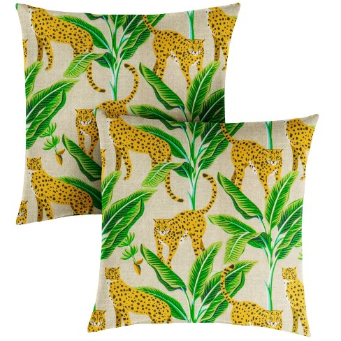 Green and yellow discount pillows