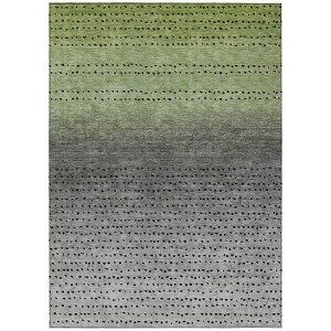 Fern Green And Gray Abstract Washable Indoor Outdoor Area Rug - 1 of 4