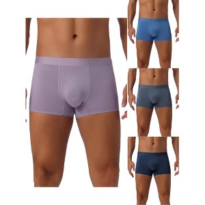 INSPIRE CHIC Men's 4 Pack Soft Elastic Waist Solid Color Basic Boxer Briefs - 1 of 4