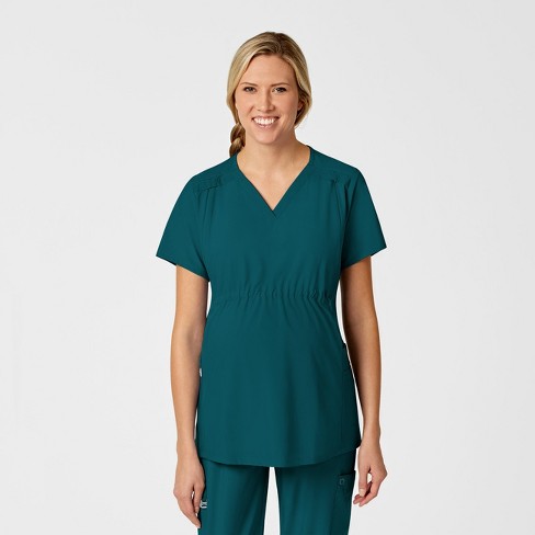 Wink Maternity V-neck Scrub Top, Caribbean Blue, Xs : Target