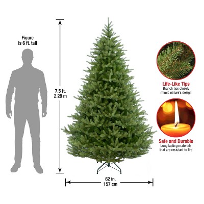 7.5' Green Norway Fir Artificial Christmas Tree with Lights