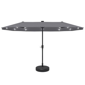 Ainfox 13ft Outdoor Patio Umbrella with Solar Lights and Decorative Pattern Umbrella Base - 1 of 4