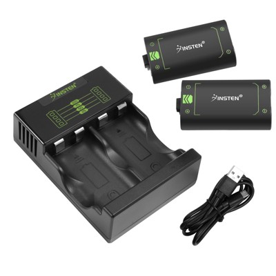 Insten 2 Pieces 2500mAh Rechargeable Battery Pack for Xbox One / One Elite / One X|S Controller with Dual Charger Port Charging Station