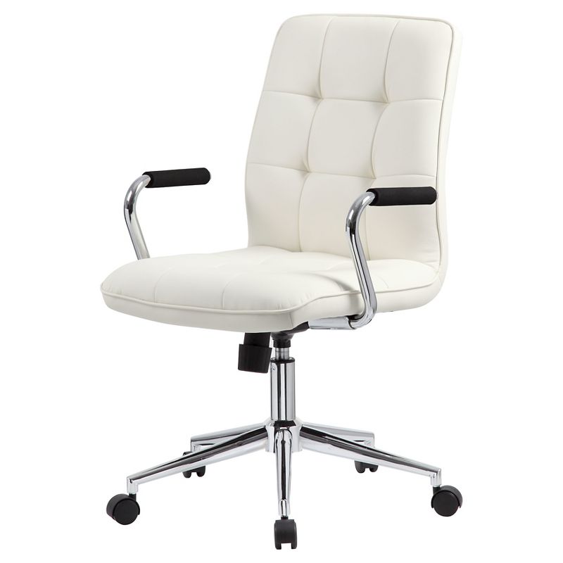 Modern Office Chair with Chrome Arms White - Boss Office Products, 1 of 9