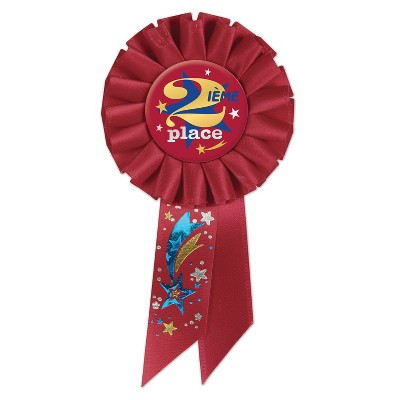 Beistle 2ieme Place (2nd Place) Rosette, 3¼" x 6½", (2/Pkg) Multicolored