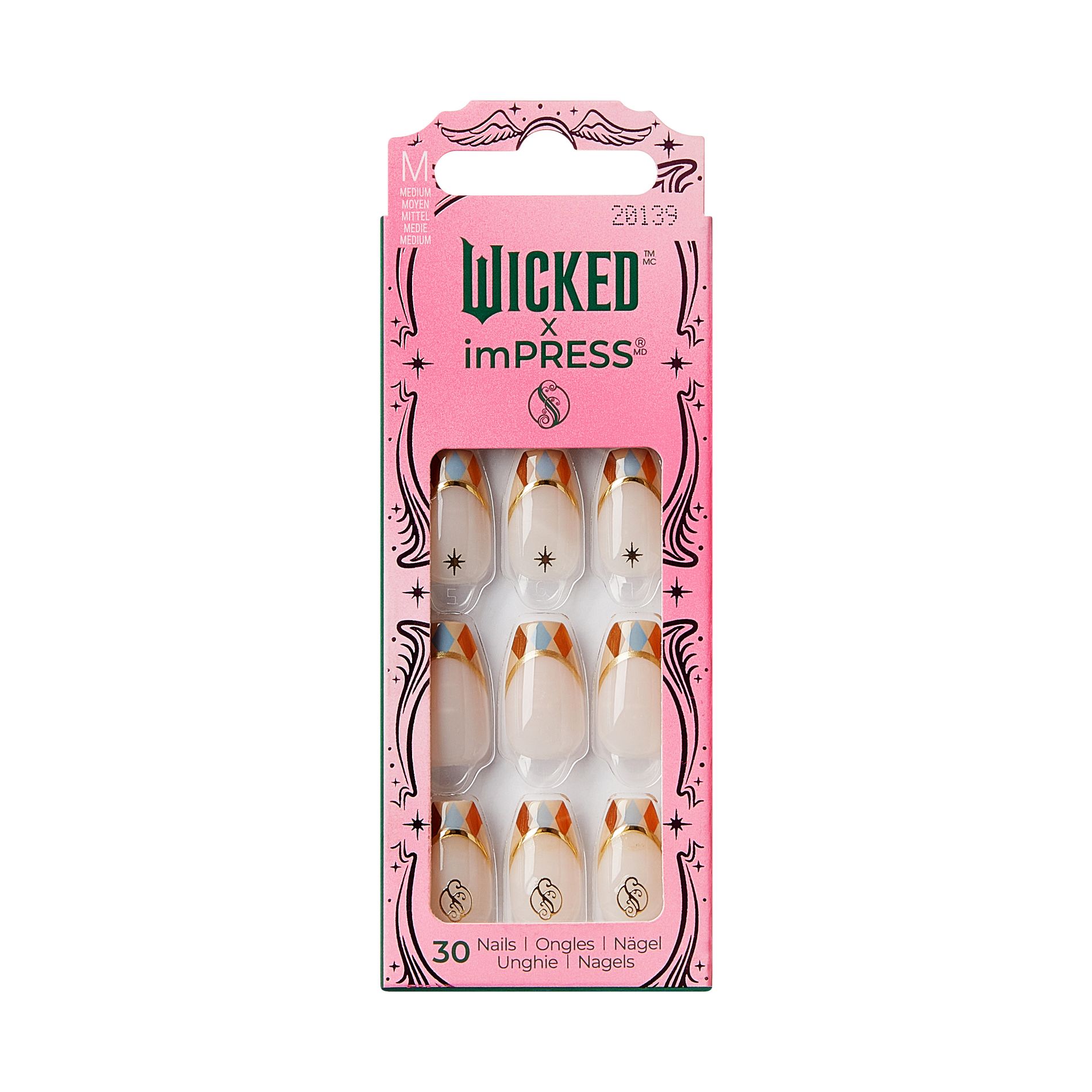 Wicked X imPRESS Press-On Manicure No Glue Fake Nails - Jolly Old Shiz - 33ct