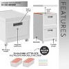 Vynxaria Set of 2 Collapsible Stackable Rolling File Boxes with Lids and 10 Hanging Files, Portable Plastic Storage Organizer or File - 3 of 4