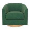 Vipbear Swivel Accent Cahir,Upholstered Modern Barrel-Curved Arm,LinenComfty Sofa Solid Wood Base Reading Bedroom,Club Living Room Chair - 3 of 4