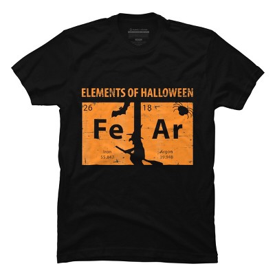Men's Design By Humans Elements Of Halloween Tee (FeAr) Periodically By Luckyst T-Shirt