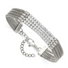 Chisel Stainless Steel Polished with Cubic Zirconia Mesh Multi Strand 6.5" Bracelet with 1.5" Extension - 4 of 4